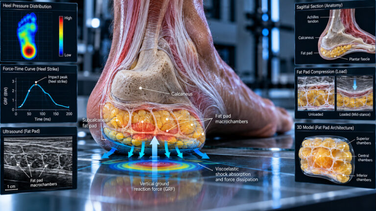 Plantar Fat Pad Atrophy: Viscoelastic Dissipation, Calcaneal Impact Attenuation, and Loading Management in Runners